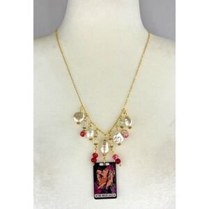 The Necklace Tarot Card Pendant Handmade Beaded Jewelry Sexy Kinky Witchy Goth